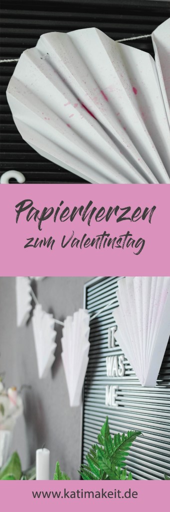 DIY Dekoration Girlande aus Papierherzen zum Valentinstag | Kati make it