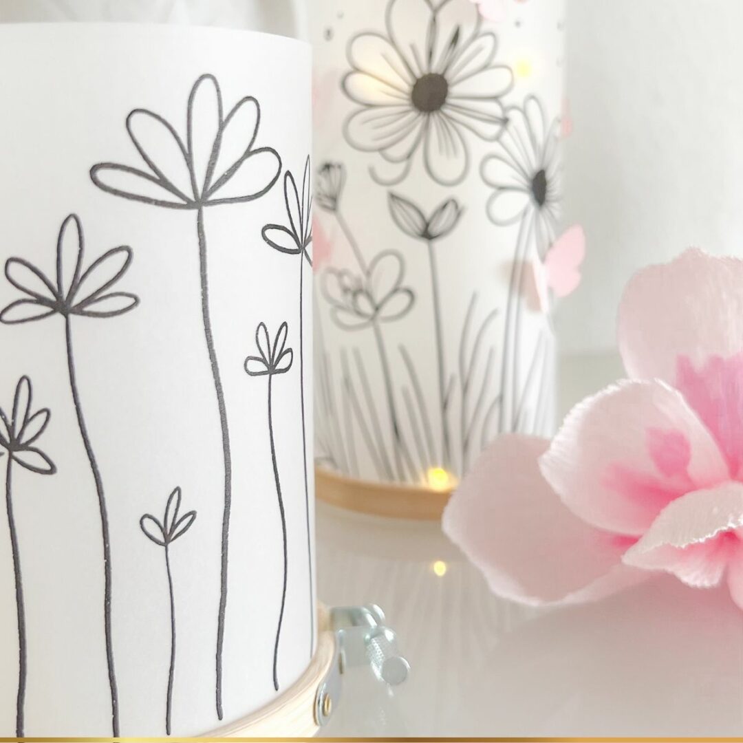 DIY Druckvorlagen für Muttertags-Windlichter mit Stickrahmen | Kati Make It!