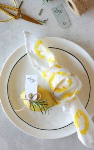 Stoff stempeln mit Zitronen: Sommerfrische DIY Deko Idee bekannt aus SWR & WDR | Kati Make It!