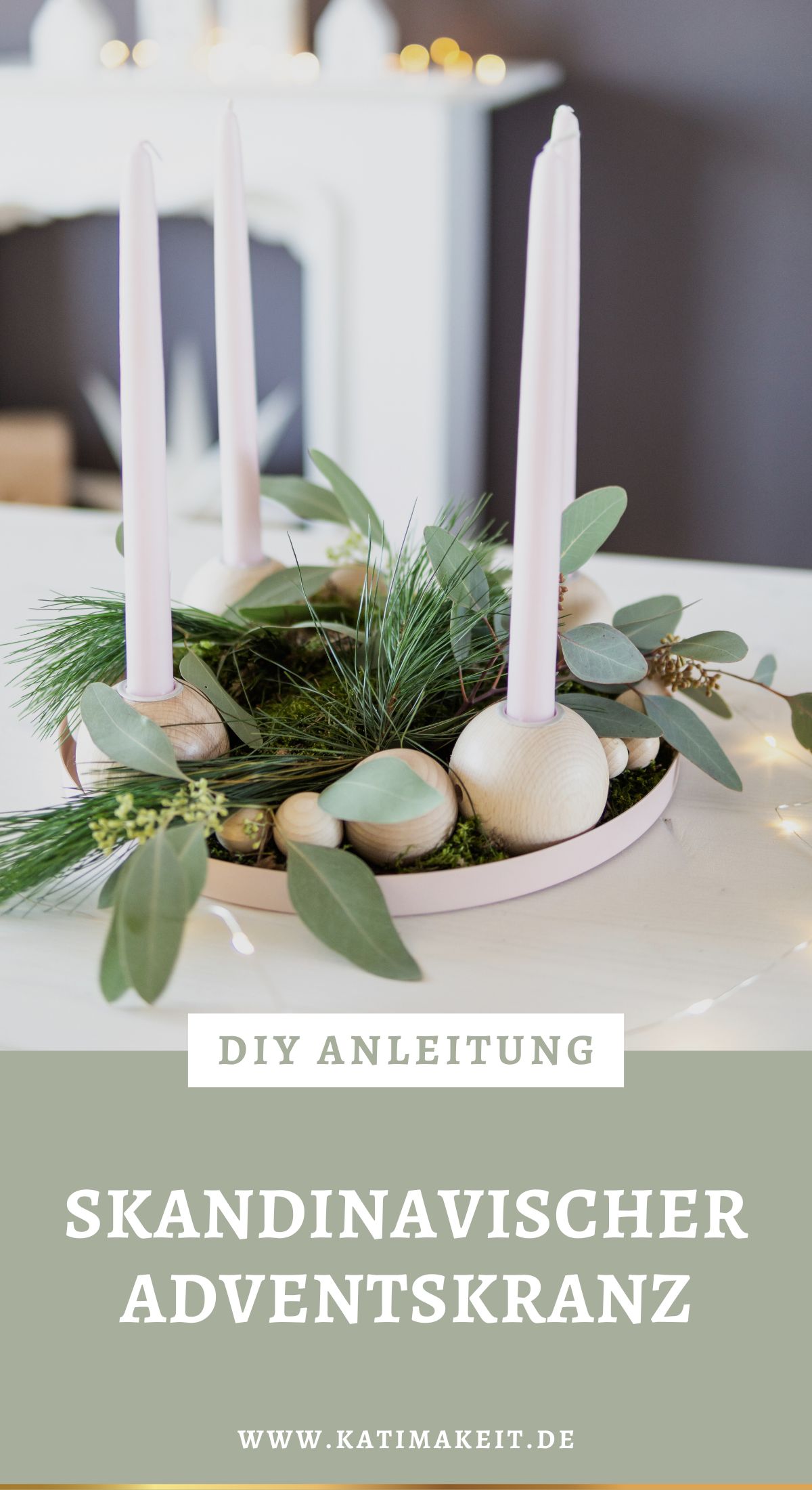 Adventskranz basteln leicht gemacht! Bei diesem skandinavischen Adventskranz aus Holz trifft Minimalismus auf Weihnachtszauber und bringt schlichte Besinnlichkeit in deine vier Wände. | Mein DIY Adventskranz bekannt aus SWR Kaffee oder Tee