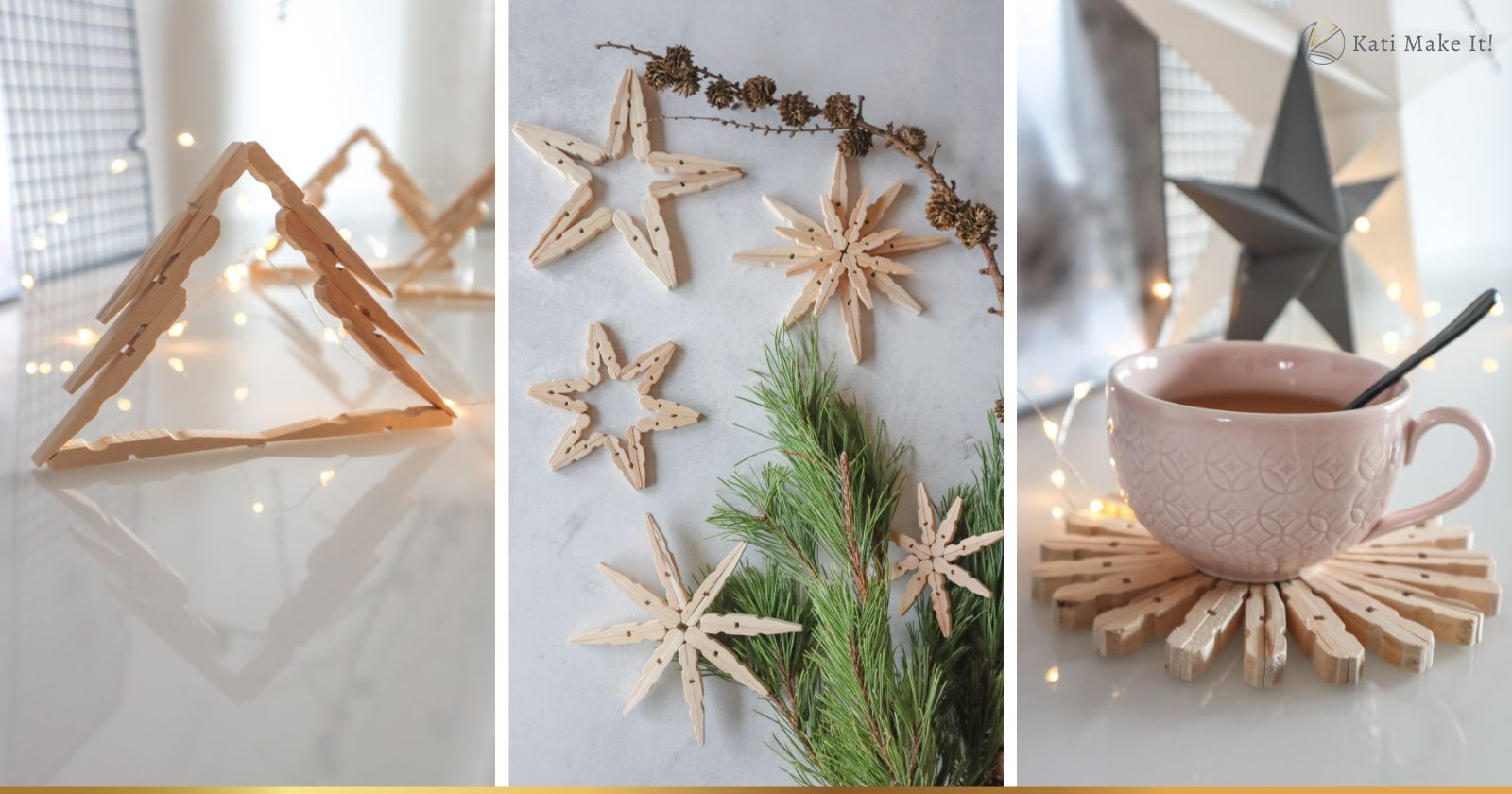 DIY Weihnachtssterne aus Holz-Wäscheklammern | Kati Make It!